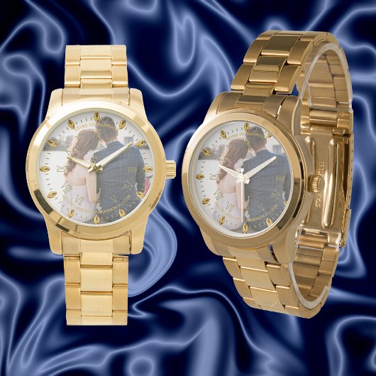 Mens FOTO 50. 60. Jubiläum des Ehemanns Armbanduhr