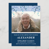 Mens Foto Navy Blue 74. Einladung (Vorne/Hinten)