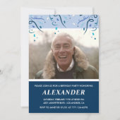 Mens Foto Navy Blue 76. Einladung (Vorderseite)