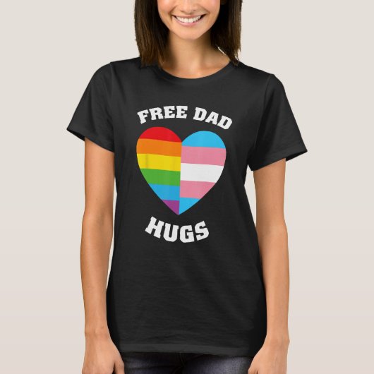 Mens FREE DAD HUGS Rainbow LGBT Flag Gay Pride T-Shirt (Vorderseite)