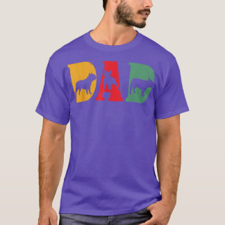 Mens French Bulldog dog pet owner DAD RETRO  T-Shirt