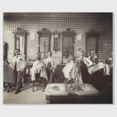 Mens-Friseur-Friseur-Salon-Fotografie der 1890er J Geschenkpapier (Flach)