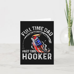 Mens Full Time Vater Part Time Funny Fishing Vater Karte