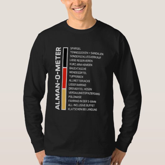 Mens Fun Alman O Meter für wahre Almans T-Shirt (Vorderseite)