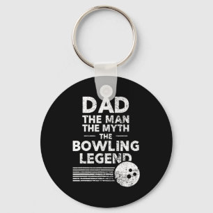 Mens Fun Bowling für Vater Der Mann der Mythos Schlüsselanhänger