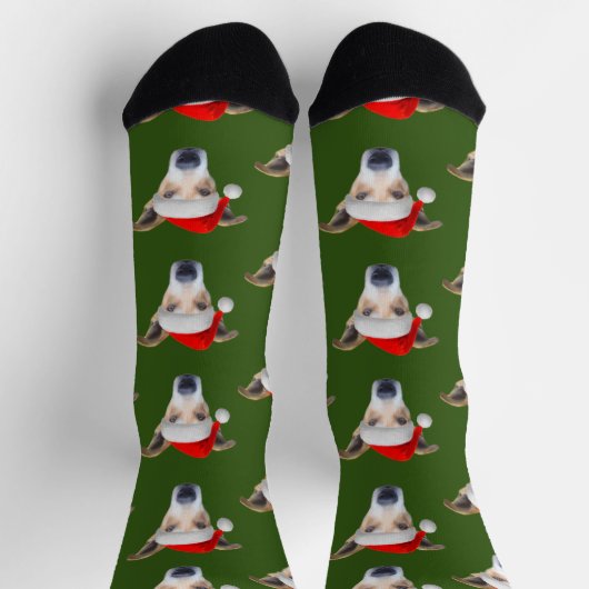 Mens Fun Custom Dog Foto Socken (Oben)