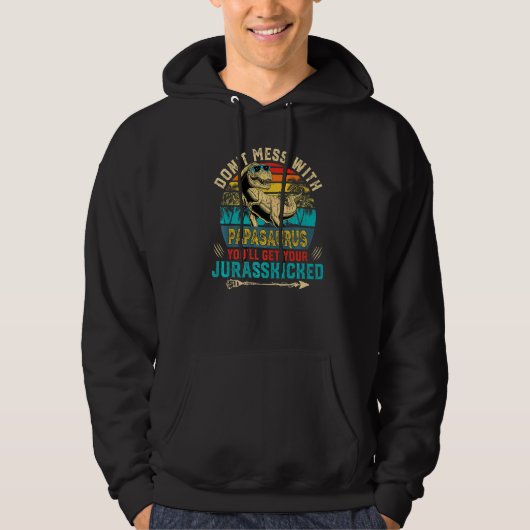 Mens Fun erschüttert Papasaurus Dinosaur Rex Vater Hoodie (Vorderseite)
