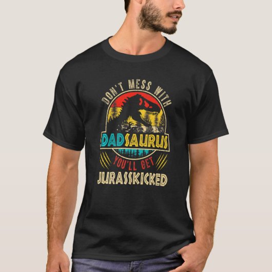Mens Fun gestört Dadsaurus Dinosaur Rex Vater' T-Shirt (Vorderseite)