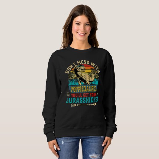 Mens Fun gestört Poppiesaurus Dinosaurier Rex Fath Sweatshirt (Vorne ganz)