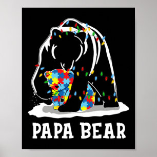 Mens Fun Papa Bärenautismus Sensibilisierung Autis Poster