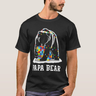 Mens Fun Papa Bärenautismus Sensibilisierung Autis T-Shirt