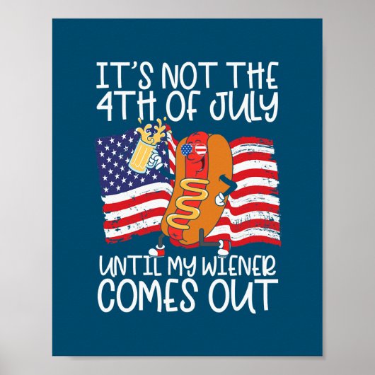 Mens Funny 4. Juli Hot Dog Dackel kommt raus Poster (Vorne)