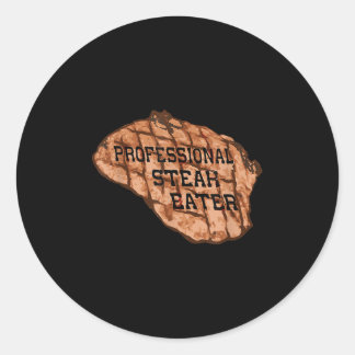 Mens Funny Anti-vegan Beruflich Steak Eater Grille Runder Aufkleber