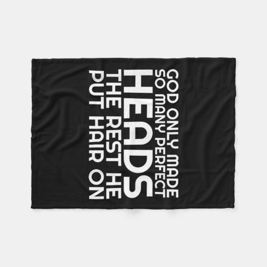 Mens Funny Balding Bald Slap Head Vater Husband Ty Fleecedecke (Vorderseite (Horizontal))