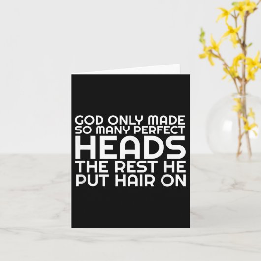 Mens Funny Balding Bald Slap Head Vater Husband Ty Karte (Gelbe Blume)