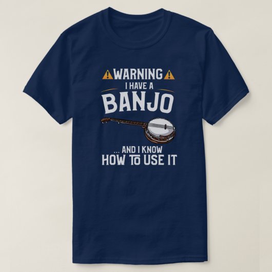 Mens Funny Banjo Player Geschenk Warnung ich LIEBE T-Shirt (Design vorne)