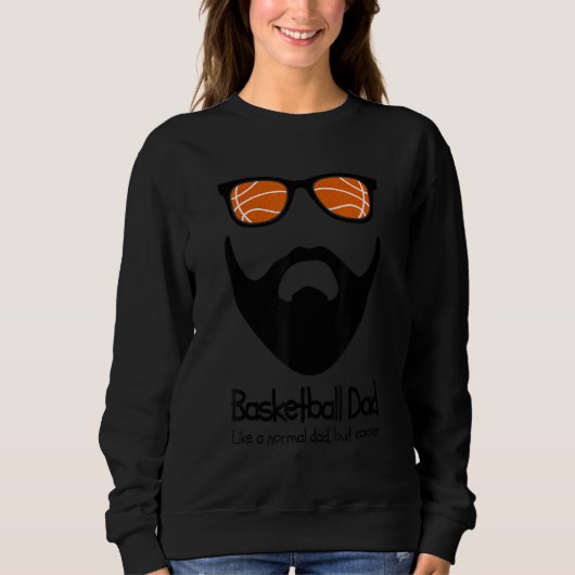 Mens Funny Basketball Dad Beard Sunglasses Gift Fo Sweatshirt (Vorderseite)