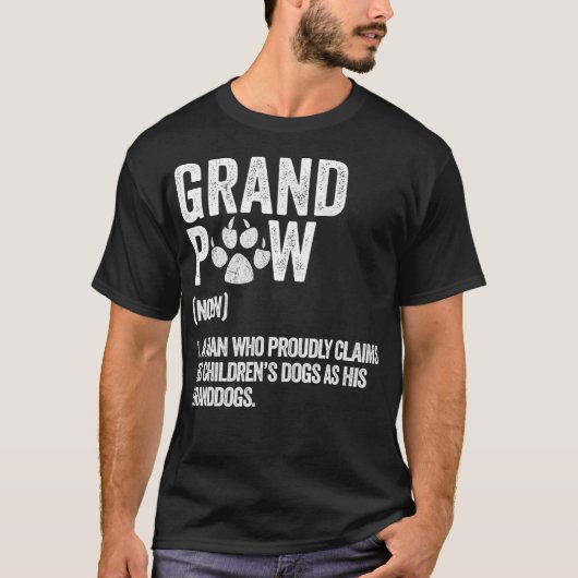 Mens Funny Best Dog Opa Ever Grandpaw Retro T-Shirt (Vorderseite)