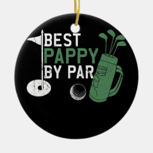 Mens Funny Best Pappy Par Vatertag Golf Keramik Ornament