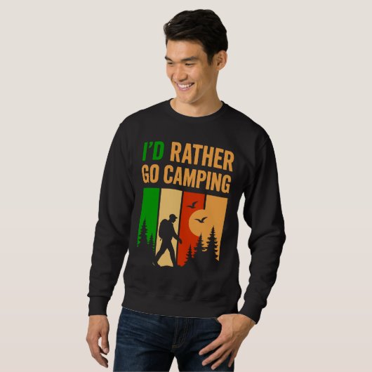 Mens funny camping sweatshirt (Vorne ganz)