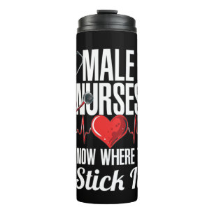 Mens Funny Carer Hospital Murse I Nurse Liebst du? Thermosbecher