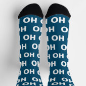Mens Funny Christmas Ho Ho Ho Blue Novelty Socken (Oben)