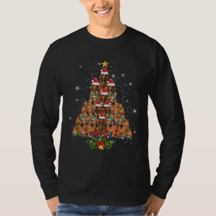 Mens Funny Christmas Tree Dackel T-Shirt