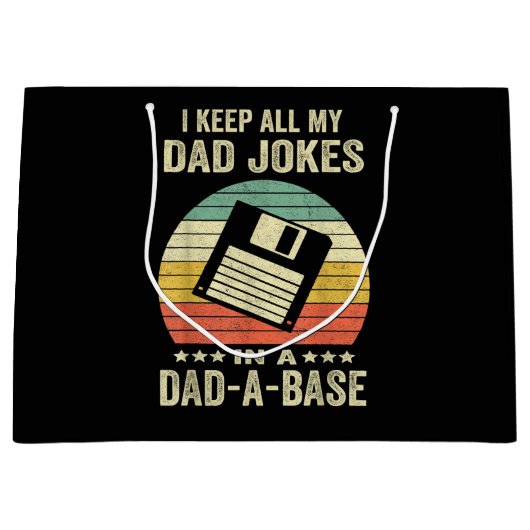 Mens Funny dad Jokes in dad-a-Base Große Geschenktüte (Vorderseite)