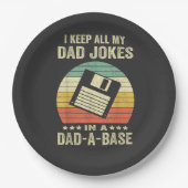 Mens Funny dad Jokes in dad-a-Base Pappteller (Vorderseite)