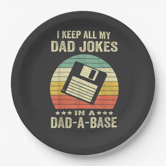Mens Funny dad Jokes in dad-a-Base Pappteller (Vorderseite)