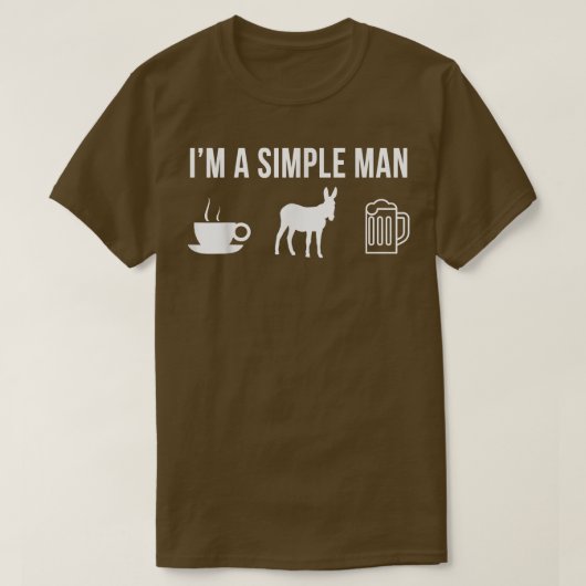 Mens Funny Donkey Bauer Simple Man T - Shirt (Design vorne)