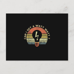 Mens Funny Electrician Geschenke kann ich ein Watt Postkarte
