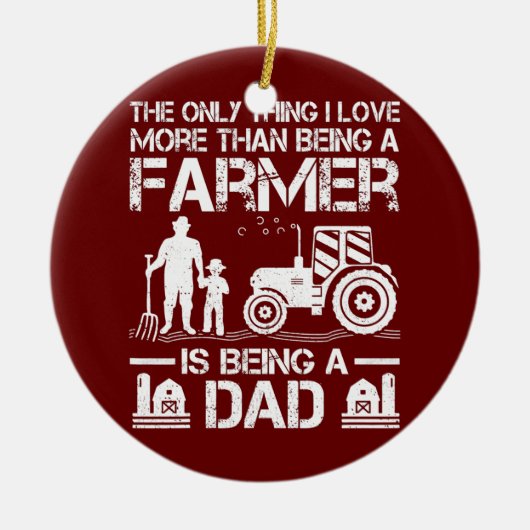 Mens Funny Farms Traktor Retro Bauer Vater Keramik Ornament (Vorne)