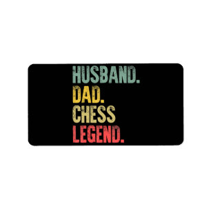 Mens Funny Gift Husband Vater Schach Legende Adressaufkleber