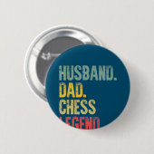 Mens Funny Gift Husband Vater Schach Legende Button (Vorne & Hinten)
