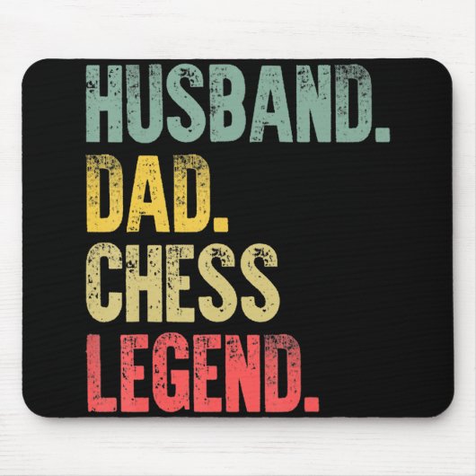 Mens Funny Gift Husband Vater Schach Legende Mousepad (Vorne)