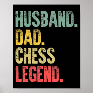 Mens Funny Gift Husband Vater Schach Legende Poster