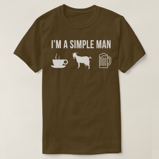 Mens Funny Goat Bauer Animal Simple Man T-Shirt (Design vorne)
