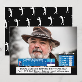 Mens Funny 🏌️ Golf News 40. 50. 60. Geburtstag Einladung
