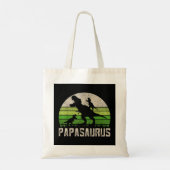 Mens Funny Grandpa Shirts, Papasaurus Dinosaur 2 K Tragetasche (Rückseite)