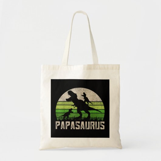 Mens Funny Grandpa Shirts, Papasaurus Dinosaur 2 K Tragetasche (Vorne)