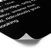 Mens Funny Grandude Cool Grandpa Novelty  Poster (Ecke)