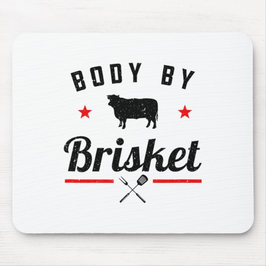 Mens Funny Grillen Body by Brisket Grillen oder Ra Mousepad (Vorne)