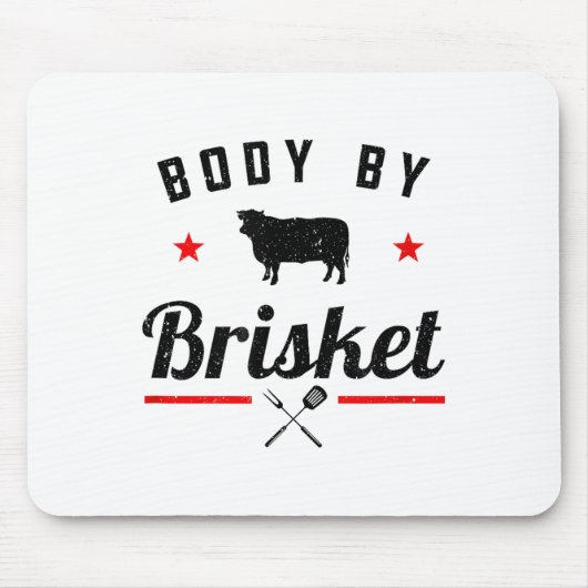 Mens Funny Grillen Body by Brisket Grillen oder Ra Mousepad (Vorne)