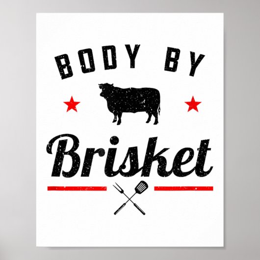 Mens Funny Grillen Body by Brisket Grillen oder Ra Poster (Vorne)