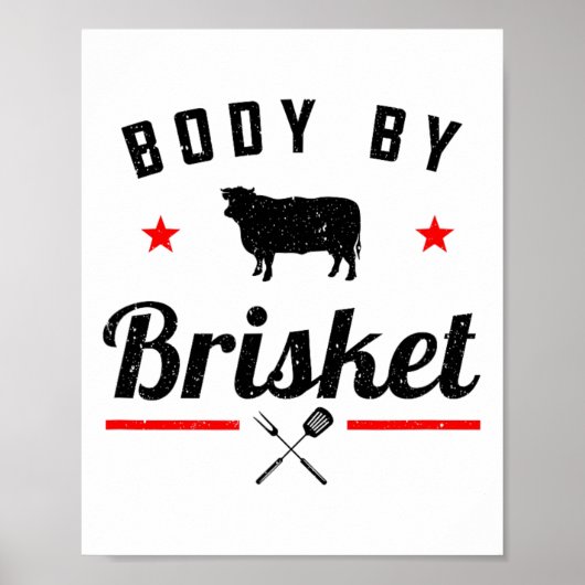 Mens Funny Grillen Body by Brisket Grillen oder Ra Poster (Vorne)