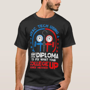 Mens Funny HVAC Tech Distressed Apparel AC Technic T-Shirt