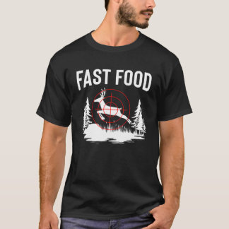 Mens Funny ich mag Fast Food Camoflage Hirsche Jag T-Shirt