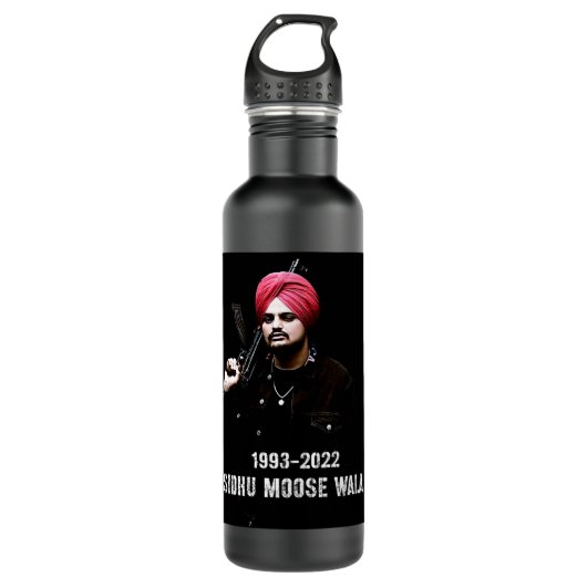 Mens Funny Indian Sidhu Five Moose Man Wala Actor  Edelstahlflasche (Vorderseite)