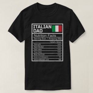 Mens Funny Italienischer Vater Ernährung Fakten Vä T-Shirt